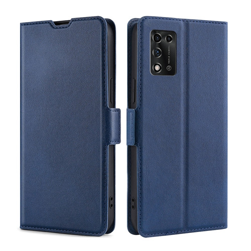 ZTE Libero 5G III Ultra-thin Voltage Side Buckle Horizontal Flip Leather Phone Case - Blue