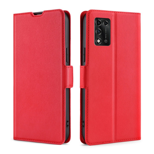 ZTE Libero 5G III Ultra-thin Voltage Side Buckle Horizontal Flip Leather Phone Case - Red