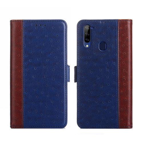 ZTE Libero 5G Ostrich Texture Flip Leather Phone Case - Blue