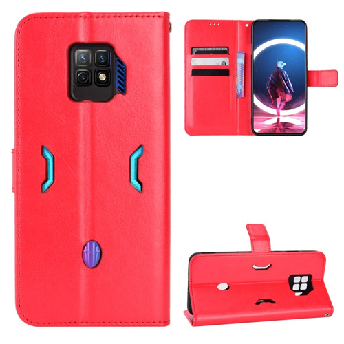 ZTE nubia Red Magic 7 Pro Crazy Horse Texture Horizontal Flip Phone Leather Case - Red
