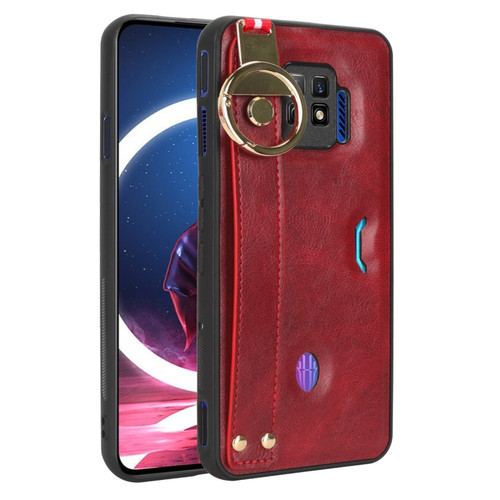 ZTE nubia Red Magic 7 Pro Wristband Leather Back Phone Case - Red