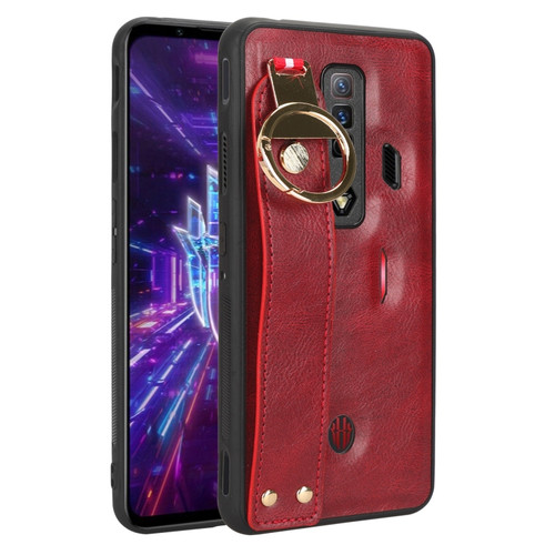 ZTE nubia Red Magic 7 Wristband Leather Back Phone Case - Red