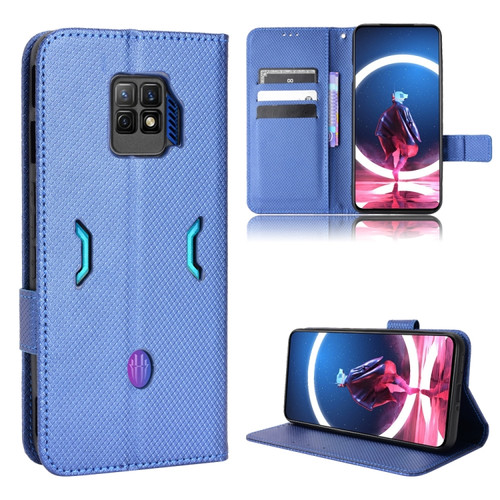 ZTE Nubia Red Magic 7S Pro Diamond Texture Leather Phone Case - Blue