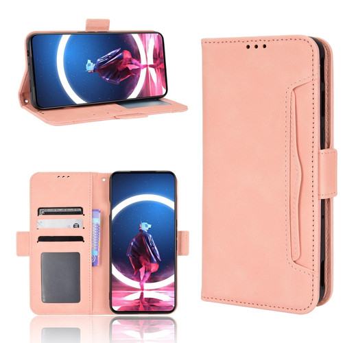 ZTE Nubia Red Magic 7S Pro Skin Feel Calf Texture Card Slots Leather Phone Case - Pink