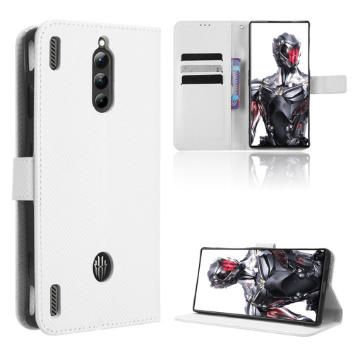 ZTE nubia Red Magic 8 Pro / 8 Pro+ Diamond Texture Leather Phone Case - White