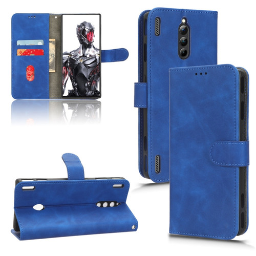 ZTE nubia Red Magic 8 Pro 5G Skin Feel Magnetic Flip Leather Phone Case - Blue