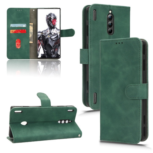 ZTE nubia Red Magic 8 Pro 5G Skin Feel Magnetic Flip Leather Phone Case - Green