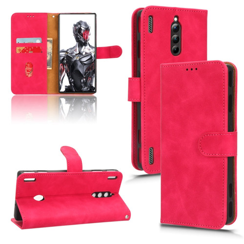 ZTE nubia Red Magic 8 Pro 5G Skin Feel Magnetic Flip Leather Phone Case - Rose Red