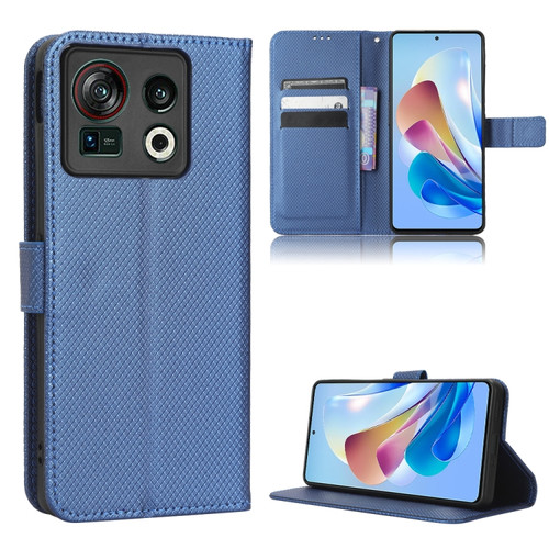 ZTE Nubia Z40S Pro Diamond Texture Leather Phone Case - Blue