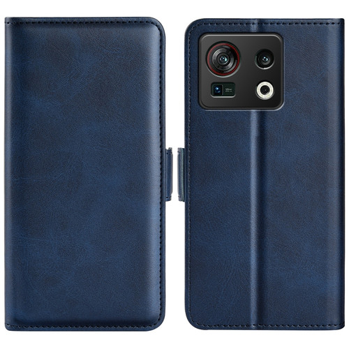 ZTE nubia Z40S Pro Dual-side Magnetic Buckle Horizontal Flip Leather Phone Case - Dark Blue
