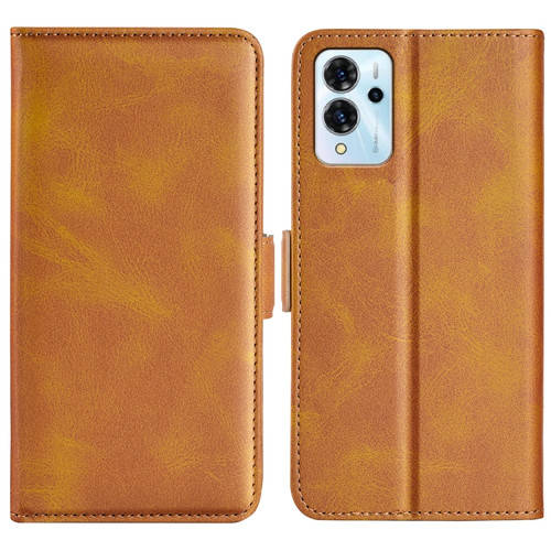 ZTE V40 Pro Dual-side Magnetic Buckle Flip Leather Phone Case - Yellow