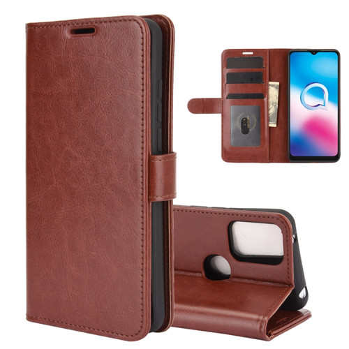 Alcatel 3X 2020 R64 Texture Single Horizontal Flip Protective Case with Holder & Card Slots & Wallet& Photo Frame - Brown