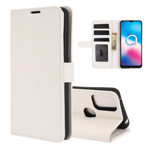 Alcatel 3X 2020 R64 Texture Single Horizontal Flip Protective Case with Holder & Card Slots & Wallet& Photo Frame - White