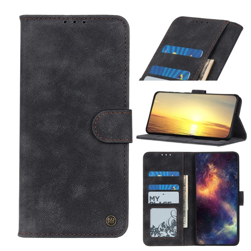 Alcatel 1L - 2021 Antelope Texture Magnetic Buckle Horizontal Flip PU Leather Case with Card Slots & Wallet & Holder - Black