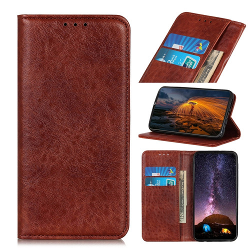 Alcatel 1S 2020/1V 2020/3L 2020 Magnetic Crazy Horse Texture Horizontal Flip Leather Case with Holder & Card Slots & Wallet - Brown