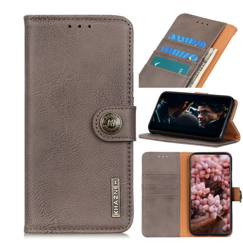 Alcatel 1B 2020 /Alcatel 1A 2020 Cowhide Texture PU + TPU Horizontal Flip Leather Case with Holder & Card Slots & Wallet - Khaki