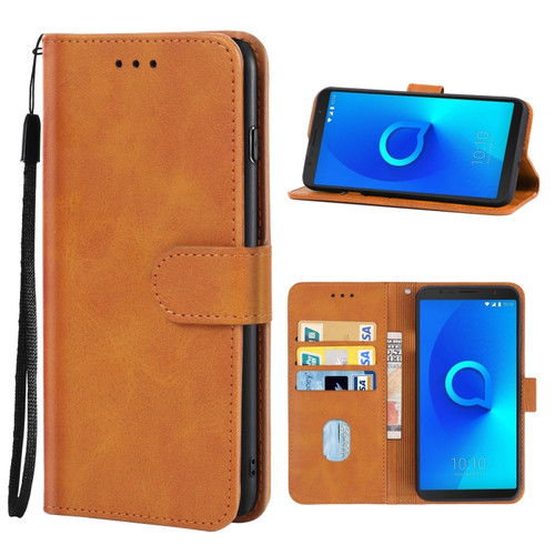 Leather Phone Case Alcatel 3C - Brown
