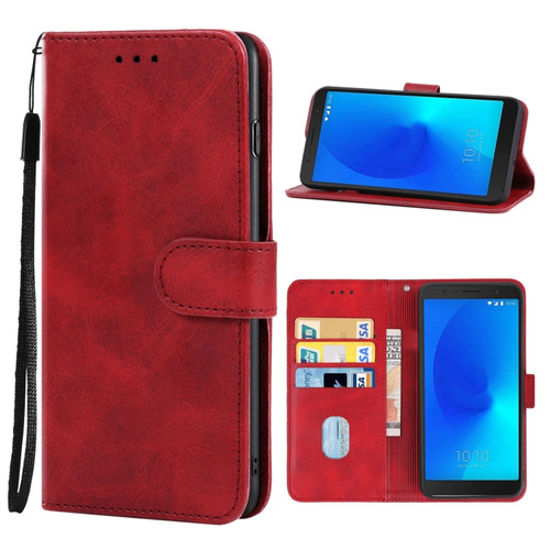 Leather Phone Case Alcatel 3C 2018 - Red