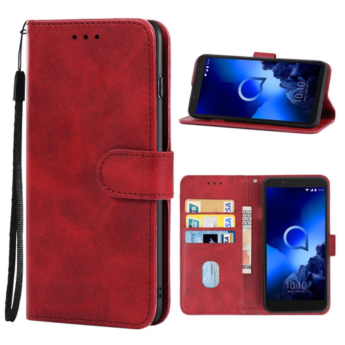 Leather Phone Case Alcatel 1C - Red