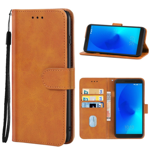 Leather Phone Case Alcatel 3 2018 - Brown