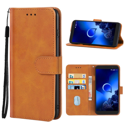 Leather Phone Case Alcatel 1x - 2019 - Brown