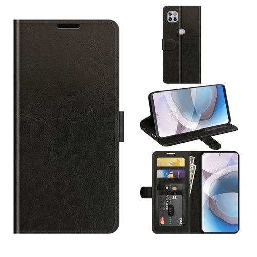 Motorola One 5G Ace R64 Texture Single Horizontal Flip Protective Case with Holder & Card Slots & Wallet& Photo Frame - Black