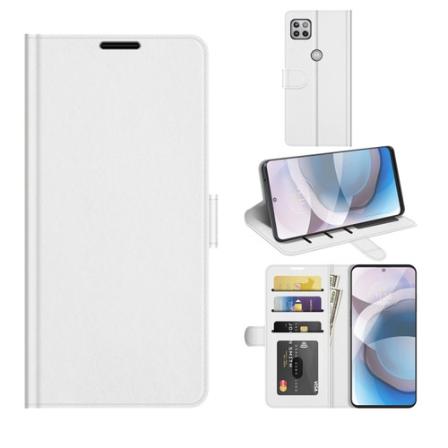 Motorola One 5G Ace R64 Texture Single Horizontal Flip Protective Case with Holder & Card Slots & Wallet& Photo Frame - White