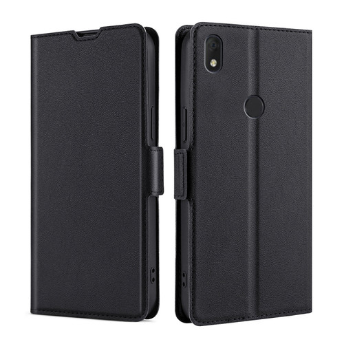 Alcatel Axel / Lumos Ultra-thin Voltage Side Buckle PU + TPU Leather Phone Case - Black