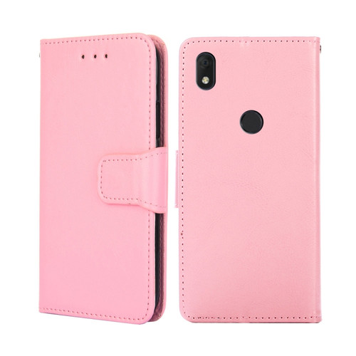 Alcatel Axel / Lumos Crystal Texture Leather Phone Case - Pink