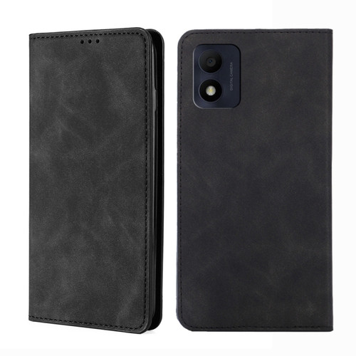 Alcatel 1B 2022 Skin Feel Magnetic Horizontal Flip Leather Phone Case - Black