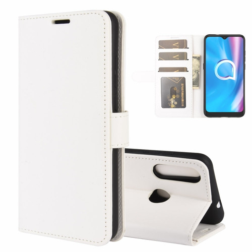 Alcatel 1SE 2020 R64 Texture Single Horizontal Flip Protective Case with Holder & Card Slots & Wallet& Photo Frame - White