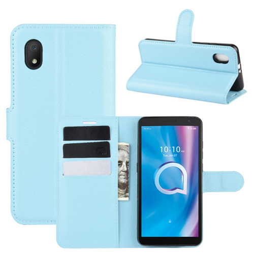 alcatel 1B - 2020 Litchi Texture Horizontal Flip Protective Case with Holder & Card Slots & Wallet - Blue