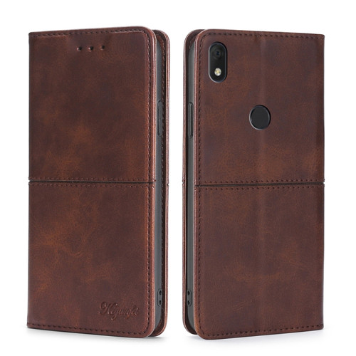 Alcatel Axel/Lumos Cow Texture Magnetic Horizontal Flip Leather Phone Case - Dark Brown