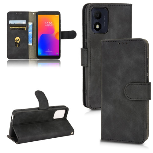 Alcatel 1B 2022 Skin Feel Magnetic Flip Leather Phone Case - Black
