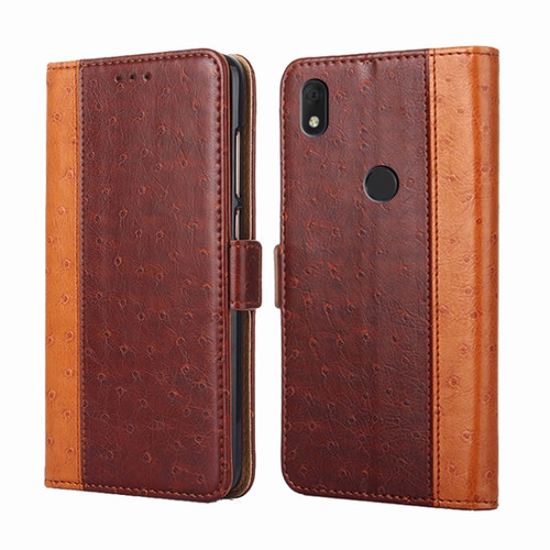 Alcatel Axel / Lumos Ostrich Texture Flip Leather Phone Case - Brown