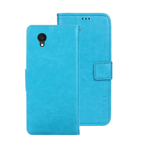 Alcatel 1 Ultra idewei Crazy Horse Texture Leather Phone Case - Sky Blue