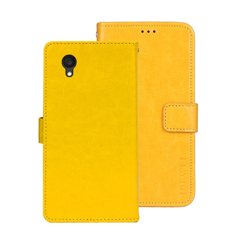 Alcatel 1 Ultra idewei Crazy Horse Texture Leather Phone Case - Yellow