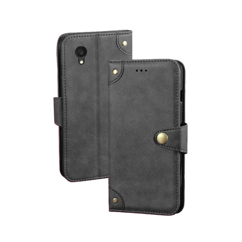Alcatel 1 Ultra idewei Retro Texture Leather Phone Case - Black