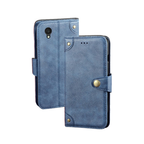 Alcatel 1 Ultra idewei Retro Texture Leather Phone Case - Blue