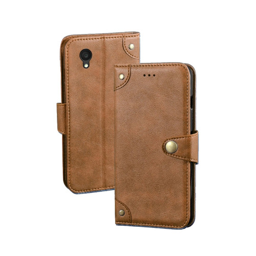 Alcatel 1 Ultra idewei Retro Texture Leather Phone Case - Khaki