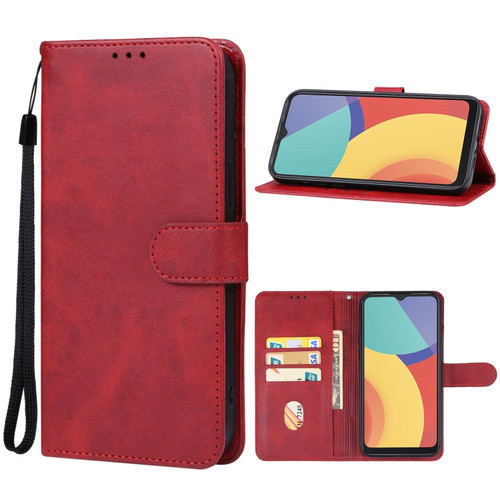 alcatel 1V 2021 Leather Phone Case - Red