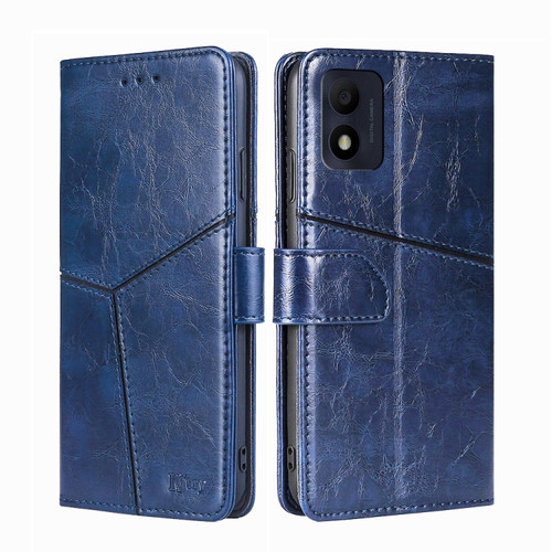 alcatel 1B 2022 Geometric Stitching Horizontal Flip Leather Phone Case - Blue