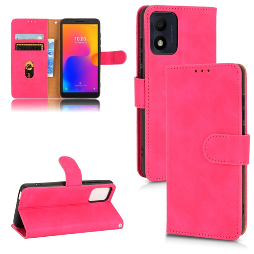 Alcatel 1B 2022 Skin Feel Magnetic Flip Leather Phone Case - Rose Red
