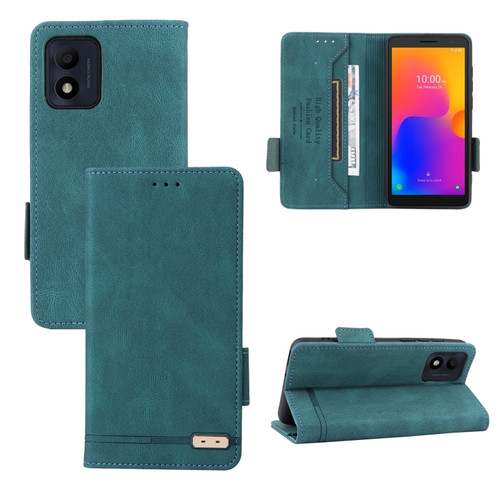 Alcatel 1B 2022 Magnetic Clasp Leather Phone Case - Green