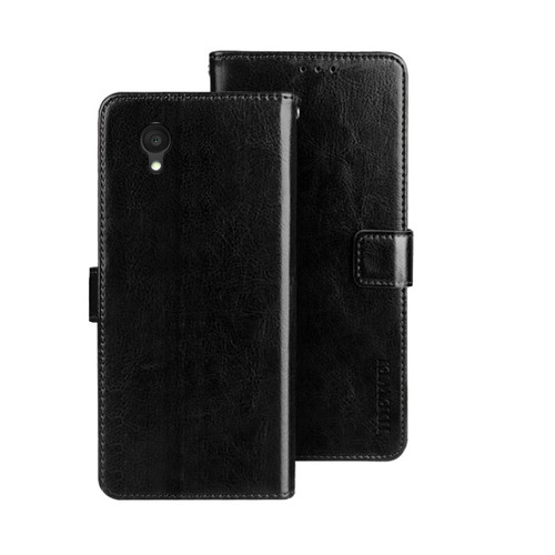 Alcatel 1 Ultra idewei Crazy Horse Texture Leather Phone Case - Black