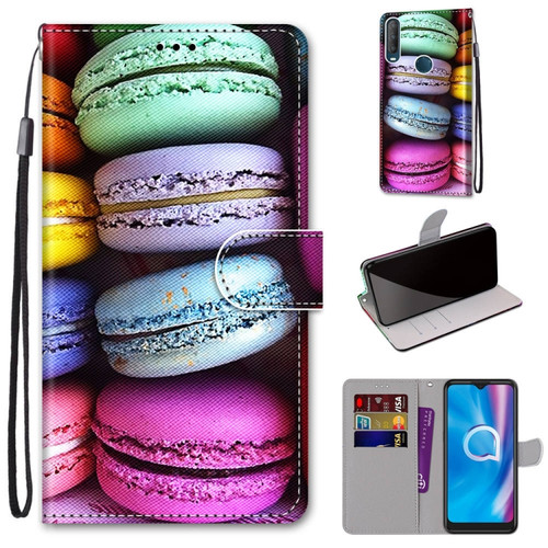 Alcatel 1S - 2020 / 3L - 2020 Coloured Drawing Cross Texture Horizontal Flip PU Leather Case with Holder & Card Slots & Wallet & Lanyard - Colorful Cakes