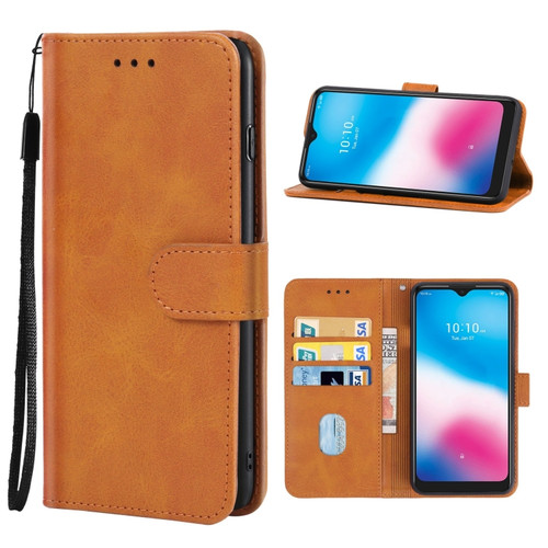 Leather Phone Case Alcatel 3L 2020 - Brown