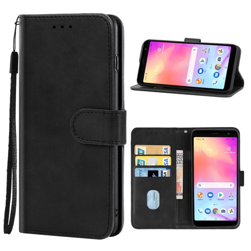 Leather Phone Case Alcatel TCL A3X A600DL - Black