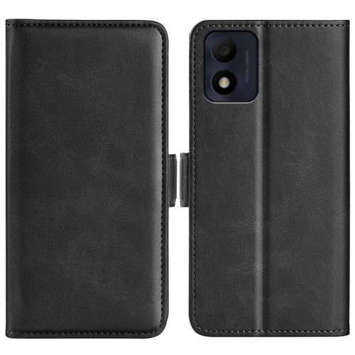 Alcatel 1B 2022 Dual-side Magnetic Buckle Horizontal Flip Leather Phone Case - Black