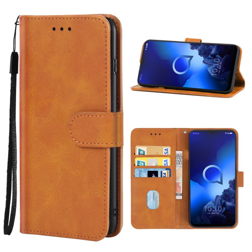 Leather Phone Case Alcatel 3x 2019 - Brown